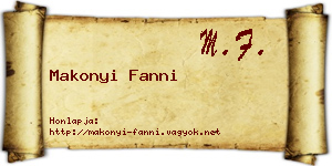 Makonyi Fanni névjegykártya